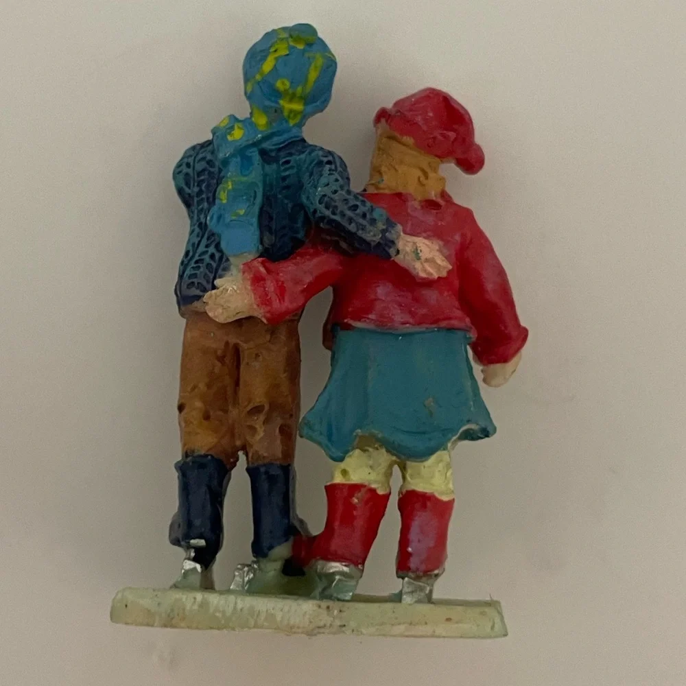 Vintage Set/3 Victorian snow village figurines